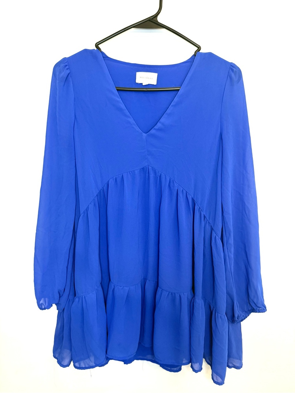 Mellóday Blue V-Neck Blouse - Small